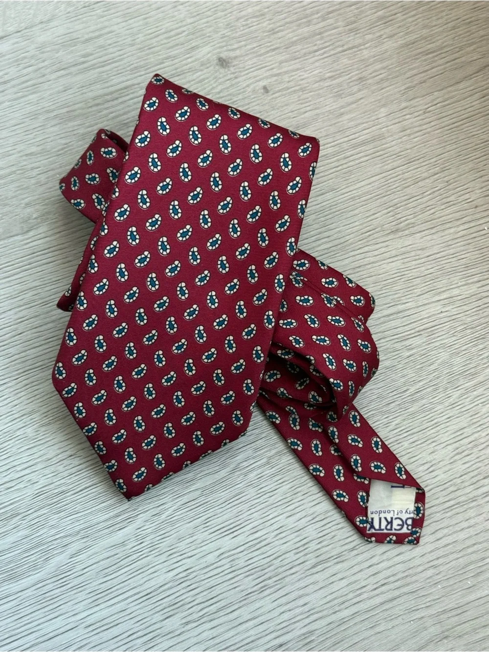 Liberty of London Silk Tie Burgundy Medallion Print